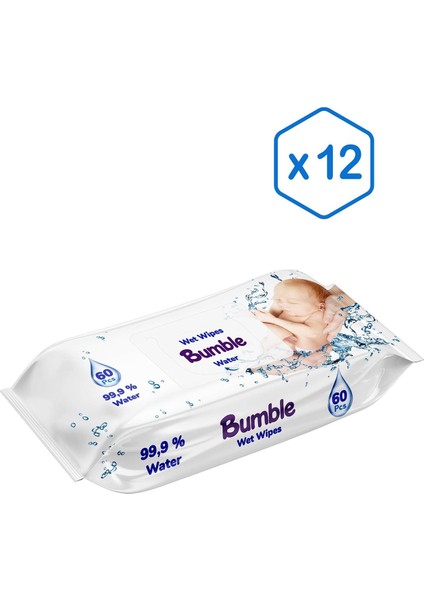 WATER ISLAK MENDİL 60 YAPRAK 12'Lİ PAKET