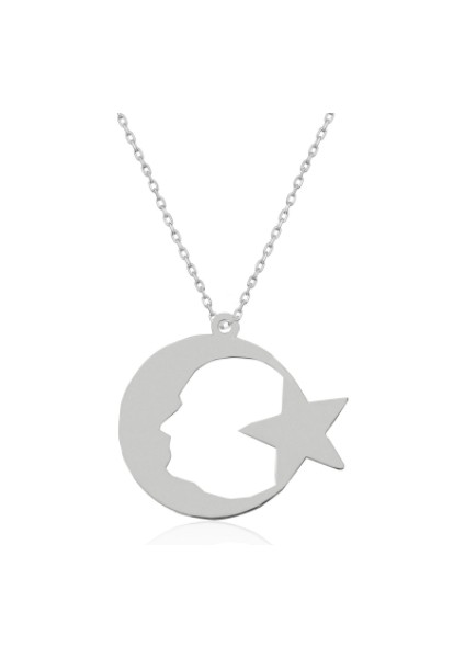 Atatürk 925 Ayar Gümüş Kolye