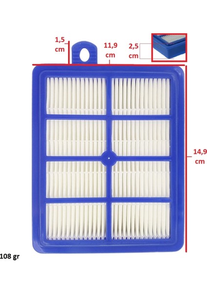 Samsung Uyumlu VC07R302MVB VC07R302MVP VC07R302MVR Elektrikli Süpürge Hepa Filtre modelleri