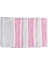 Müslin Kumaş Ağız Bezi 6lı Set Pembe-Beyaz 1
