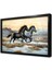 Koşan Ikili Gri At Çerçeveli Cam Tablo 1