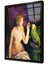 Nude Girl And Parrot Çerçeveli Cam Tablo 1