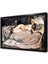 Naked Woman Lying On A Couch Çerçeveli Cam Tablo 1