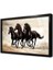Siyah Atlar Çerçeveli Cam Tablo 1