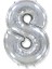8 Rakamı Gümüş Folyo Balon 34 Inch 86 cm 1