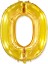 0 Rakamı Altın Folyo Balon 34 Inch 86 cm 1