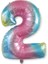 2 Rakamı Rengarenk Folyo Balon 40 Inch 90 cm 1