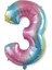 3 Rakamı Rengarenk Folyo Balon 40 Inch 90 cm 1