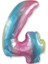 4 Rakamı Rengarenk Folyo Balon 40 Inch 90 cm 1