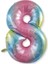 8 Rakamı Rengarenk Folyo Balon 40 Inch 90 cm 1
