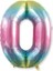 0 Rakamı Rengarenk Folyo Balon 40 Inch 90 cm 1