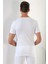 Beyaz Erkek Basic Slim Fit Tişört %100 Pamuk V Yaka Kısa Kollu Fanila 3
