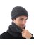 Gri Kış Skullies Şapka Kasketleri Yün Örme Şapka Eşarp Astarlı Erkek Gorras Bonnet Kışlık Şapkalar Erkekler Içın Bere (Yurt Dışından) 2