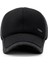Siyah Kış Erkekler Beyzbol Şapkası Pamuklu Kap Kulak Kapağı Snowcap Snapback Şapka Erkekler Içın Beyzbol Şapkası Kemik Kamyon Şoförü Gorras (Yurt Dışından) 2