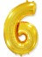6 Rakamı Altın Folyo Balon 34 Inch 86 cm 1