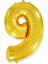 9 Rakamı Altın Folyo Balon 34 Inch 86 cm 1