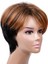 Kısa Bob Pixie Cut Patlama ile Sentetik Peruk Siyah ve Açık Kahverengi Peruk Kadınlar Içın Düz Ombre Cosplay Parti Peruk 3