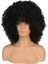 Kısa Saç Afro Kinky Kıvırcık Peruk Patlama ile Sentetik Peruk Siyah Kadınlar Içın Doğal Cosplay Peruk Sıcaklık 1