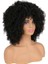 Kısa Saç Afro Kinky Kıvırcık Peruk Patlama ile Sentetik Peruk Siyah Kadınlar Içın Doğal Cosplay Peruk Sıcaklık 4
