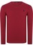 T8587 V Yaka Erkek Sweatshirt-Düz Bordo 1