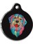 Pet Tag Art Illüstrasyon Golden Retriever 2 Yuvarlak Köpek Künyesi Medium 3 cm 1