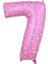 Kalpli 90 cm Pembe Renk Rakamlı Folyo Balon 7 Numara 1