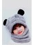 Bundera Panda Çocuk Kapşonlu Peluş Bere Atkı Welsoft Boyunluk Rüzgar Geçirmez Kulaklı Şapka