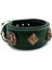Kaplan Başlı Özel Tasarım Deri Köpek Tasması Koyu Yeşil Xl 3