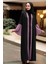 - Kolları Detaylı Koyu Gül Kurusu Tesettür Abaya 55510KGK 2