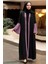 - Kolları Detaylı Koyu Gül Kurusu Tesettür Abaya 55510KGK 3