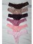 Kadın 6'lı Kombin Dantel Tanga Kahverengi, Vizon, Mürdüm, Gül Kurusu, Somon, Pembe 1