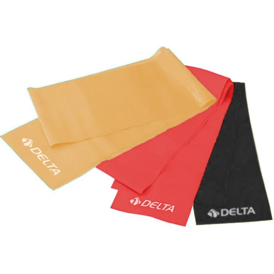Delta 3 Adet Pilates Bandı Plates Egzersiz Direnç Lastiği Seti (Uç Kısmı Açık)