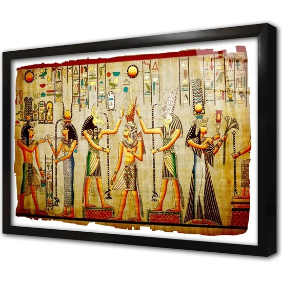 Tablosan Papirüs Mısır Dönemi Çerçeveli Cam Tablo