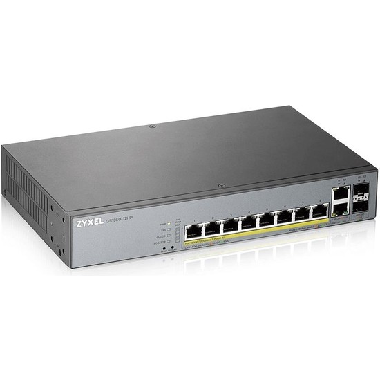 ZYXEL GS1350-12HP 12 PORT YÖNETİLEBİLİR POE SWITCH (130 WATT) Resim-1