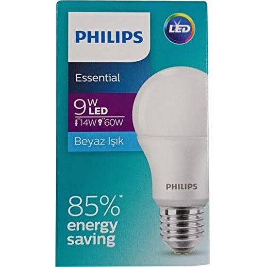 Philips 9 Watt 12 Adet E-27 Duy Beyaz Işık LED Ampul