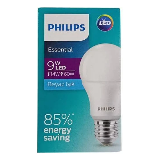 Philips 9 Watt 12 Adet E-27 Duy Beyaz Işık LED Ampul