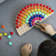 Montessori Eğitici Ahşap Oyuncak – Ahşap Gökkuşağı ve Renkli Keçe Topları