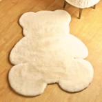 Yıkanabilir Kaymaz Taban Post Peluş Çocuk Halısı Krem