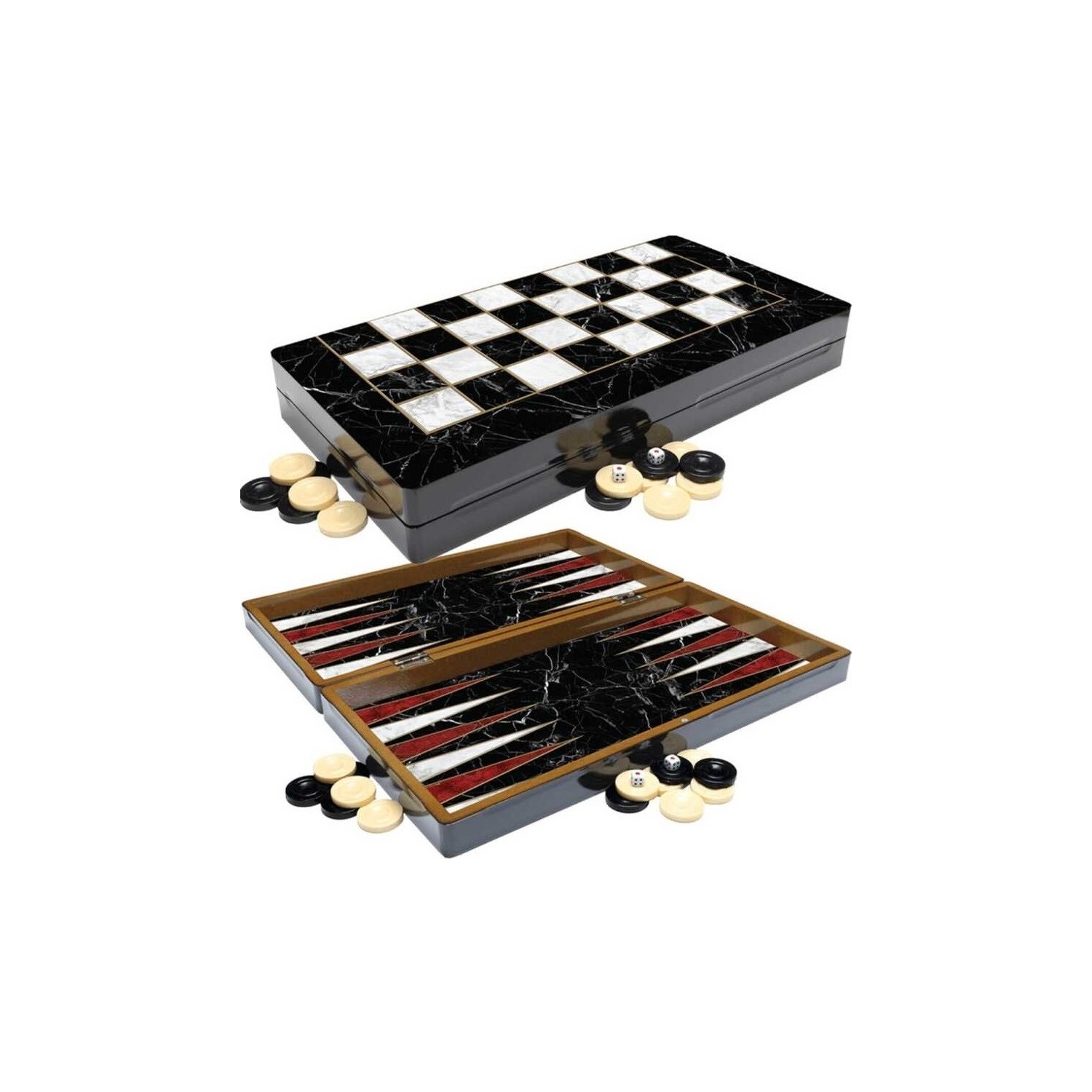 Tanio Wzór marmuru drewniany Backgammon zestaw duża poliestrowa poduszka luksusowa sklep