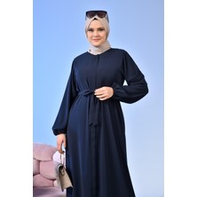 FERACE Kadın Tesettür Balon Kol Oversize Ferace Rahat Kalıp Efil Efil