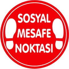 Burada Reklam ve Medikal Sosyal Mesafe Noktası 30X30 cm    Tabela ve Için Folyo Baskı Altına Dekota Sert Zemin