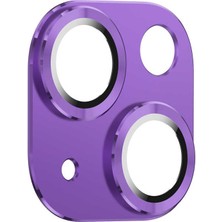 MobaxAksesuar Apple iPhone 13 Mini Kamera Lens Koruyucu Çerçeveli Koruyucu CL-03 Mor