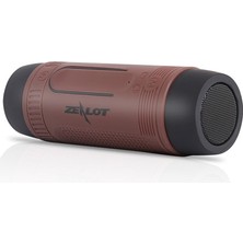 Zealot S1 Bluetooth 4.0 Kablosuz Kablolu Stereo Hoparlör - Kahverengi (Yurt Dışından)