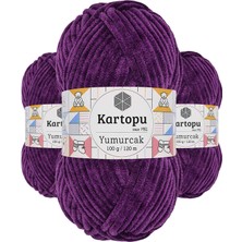 Kartopu 3 Adet Yumurcak Kadife El Örgü Ipi Açık Mor K719