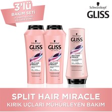 Gliss Split Hair Miracle Şampuan 500 Ml X 2 Adet + Split Hair Miracle Saç Kremi 360 Ml