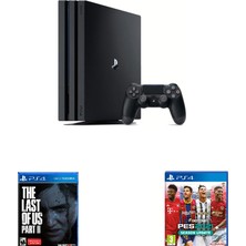 Sony Playstation 4 Ps4 Pro 1 Tb - Garantili - Teşhir Ürünü+ Pes 21 + Last Of Us Part 2 Cdlı