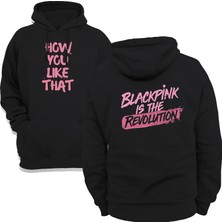 Remonz Blackpink Revolution Çift Baskılı 3 Ipl. Şardonlu Kalın (600 Gr.) Içi Polar, Kapüşonlu Sweatshirt Hoodie