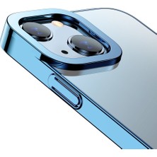 Baseus Apple iPhone 13 6.1 Glitter Ultra Koruma Sert Silikon Kılıf Mavi