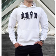 Amor Man Kapüşonlu B.h.v.r Göğüs Baskılı 4 Iplik Şardonlu Pamuk Dokuma Oversize Yeni Tarz Erkek Sweatshirt