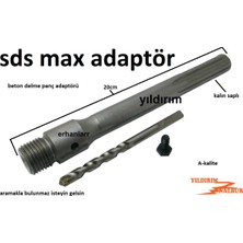 Yıldırım Nalbur Beton Panç Duvar Delme Adaptörü 20 cm Sdsmax Kalın Adaptör Duvar Delme Panç Adaptör